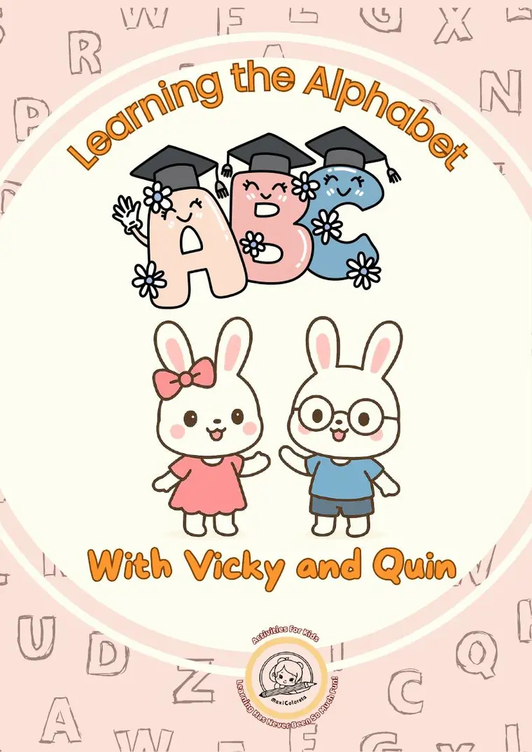 Learning the Alphabet with Vicky and Quin - book cover