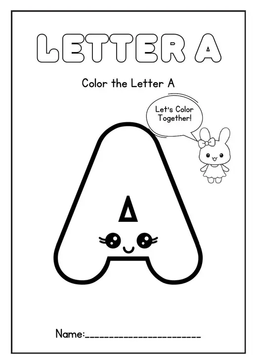 Color the giant bubble letter A